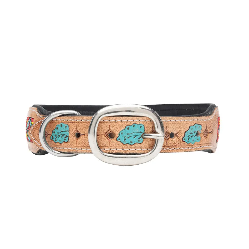 Poppy of the Plains Hand-tooled Dog Collar sold by Myra Bag