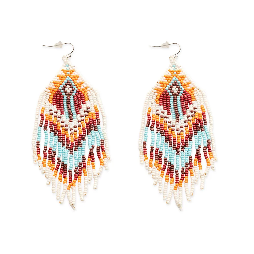 Feather Canyon Beaded Earrings sold by Myra Bag