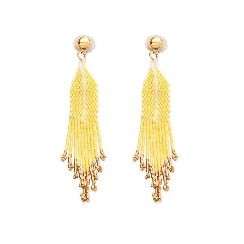 Seaside Dreams Beaded Earrings In Yellow sold by Myra Bag