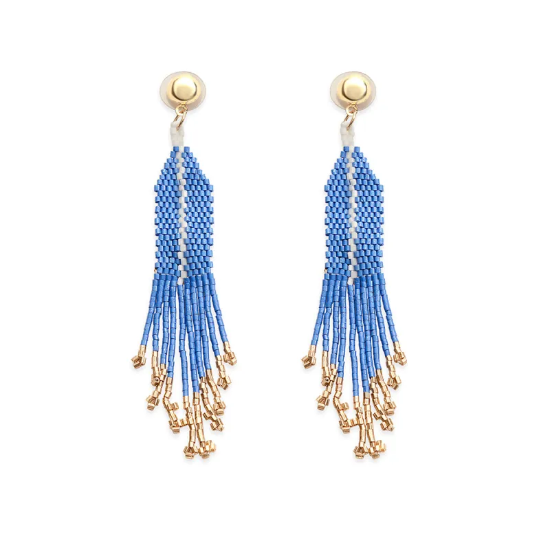Seaside Dreams Beaded Earrings In Blue sold by Myra Bag