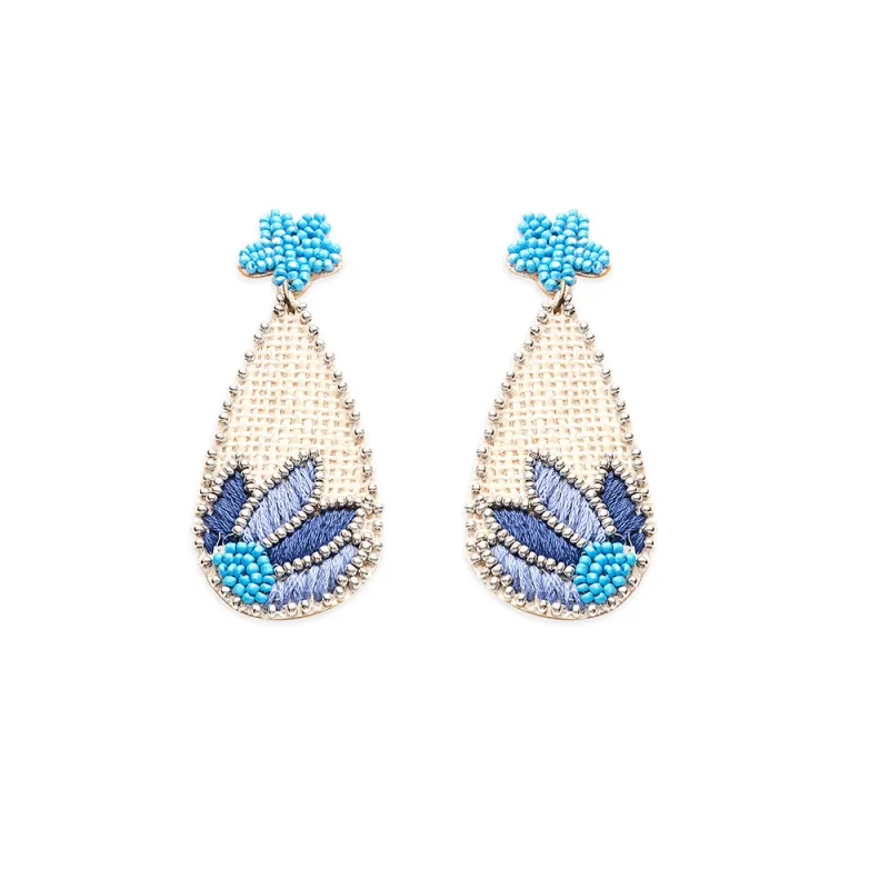Desert Bluebells Beaded Earrings sold by Myra Bag