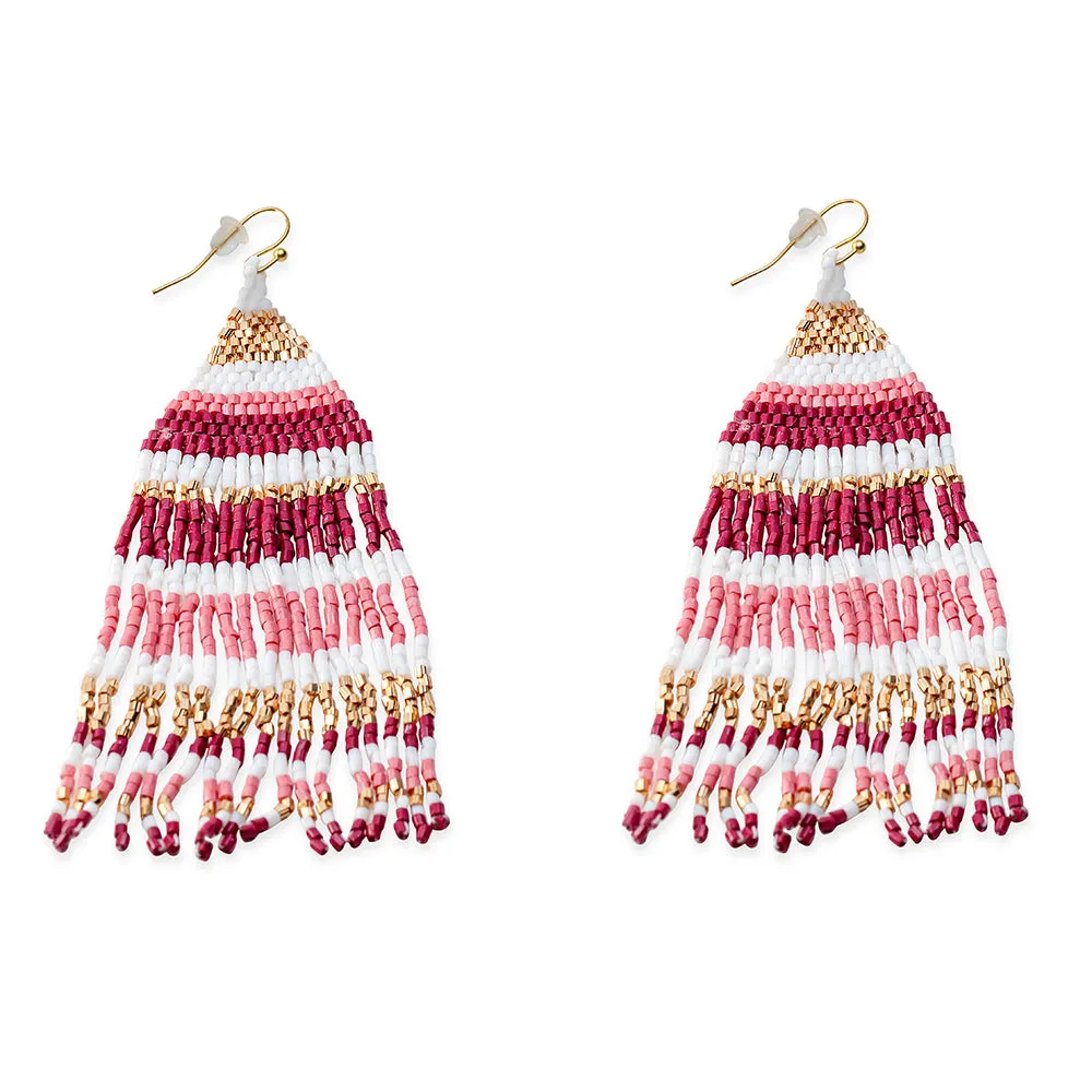Nanna's Skirt Beaded Earrings In Red sold by Myra Bag