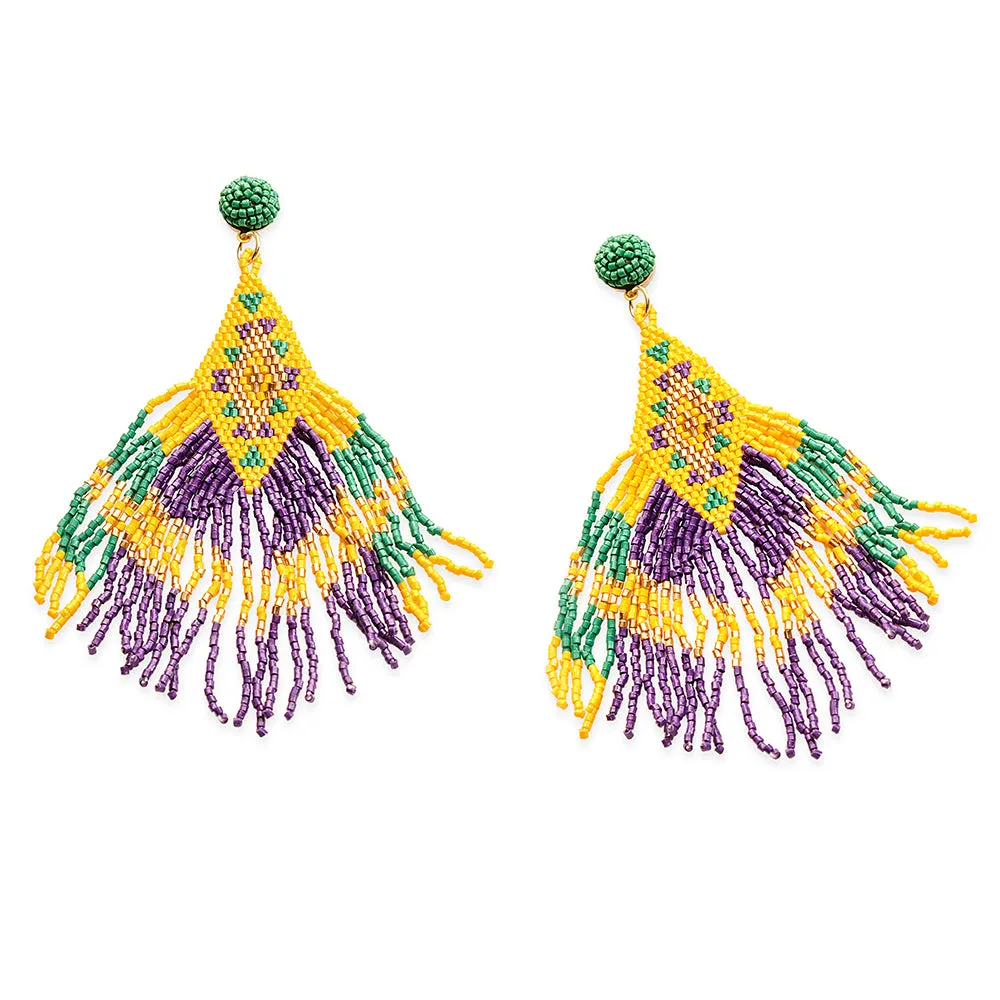 Desert Iris Dance Beaded Earrings sold by Myra Bag product image thumbnail 2