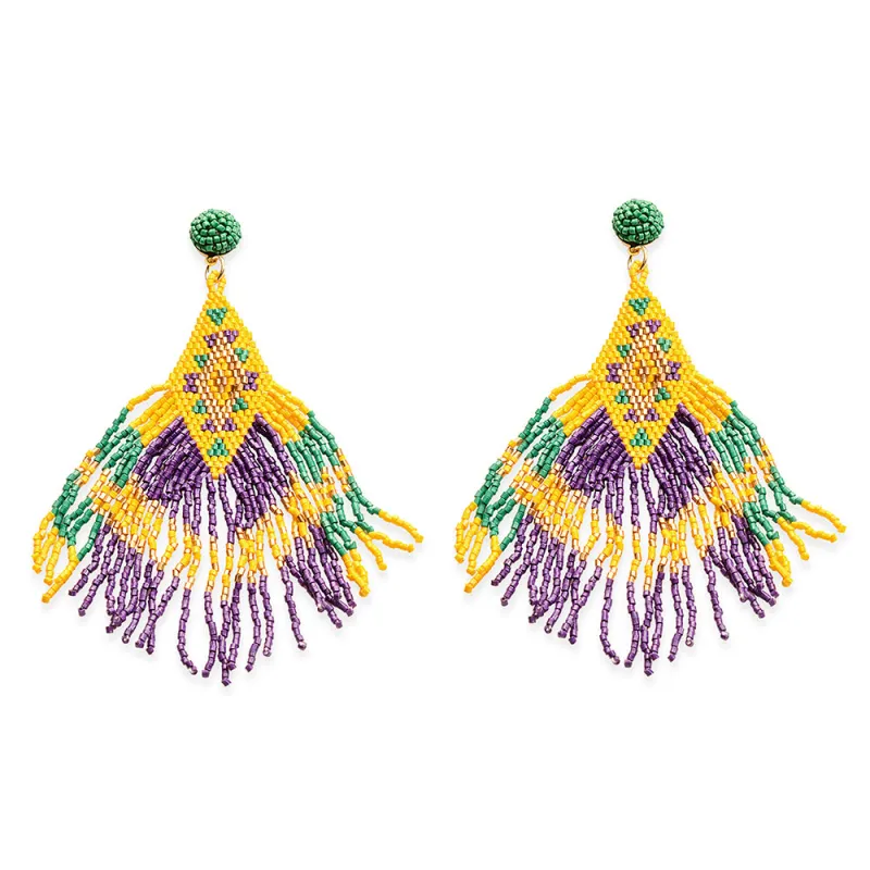 Desert Iris Dance Beaded Earrings sold by Myra Bag