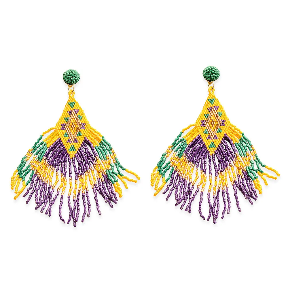 Desert Iris Dance Beaded Earrings sold by Myra Bag