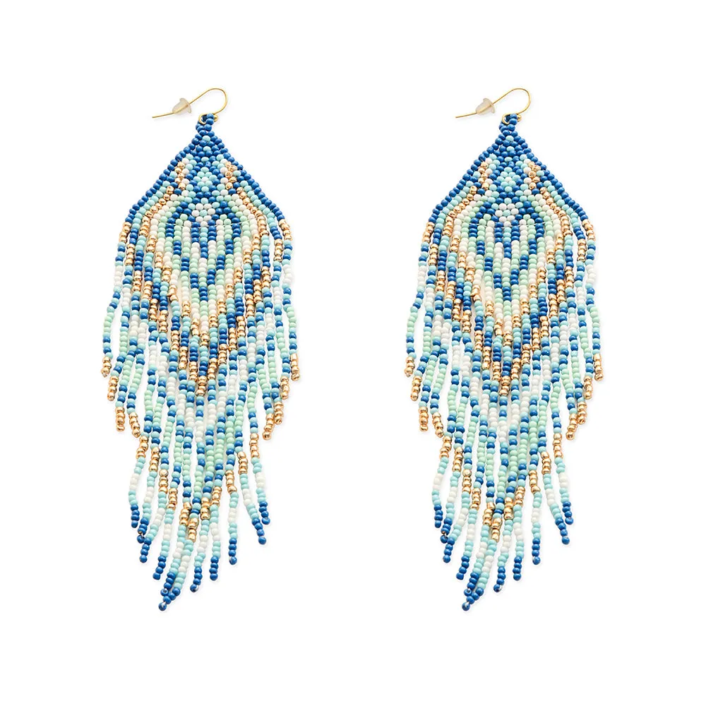 Lonanna Beaded Earrings In Blue sold by Myra Bag