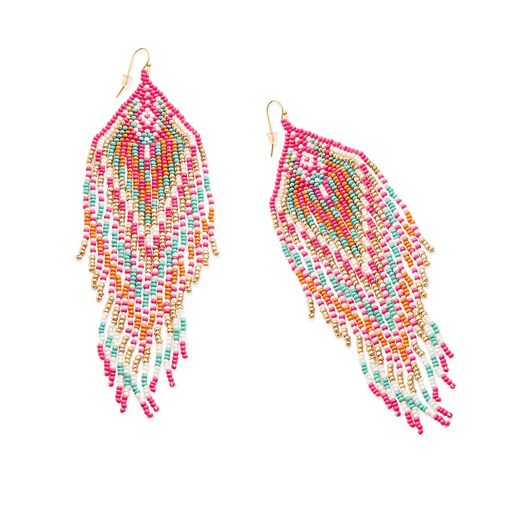 Lonanna Beaded Earrings In Pink sold by Myra Bag product image thumbnail 2
