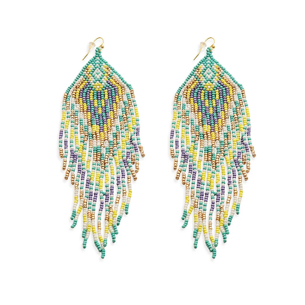 Lonanna Beaded Earrings In Green sold by Myra Bag