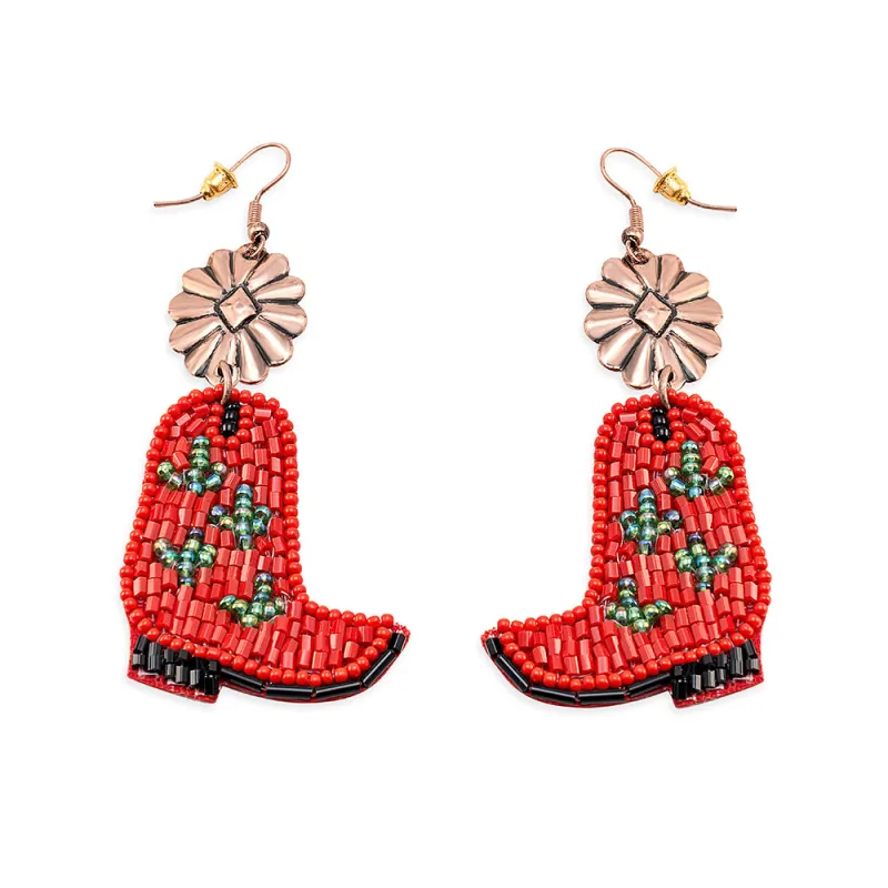 Cactus Rose Boot Earrings sold by Myra Bag