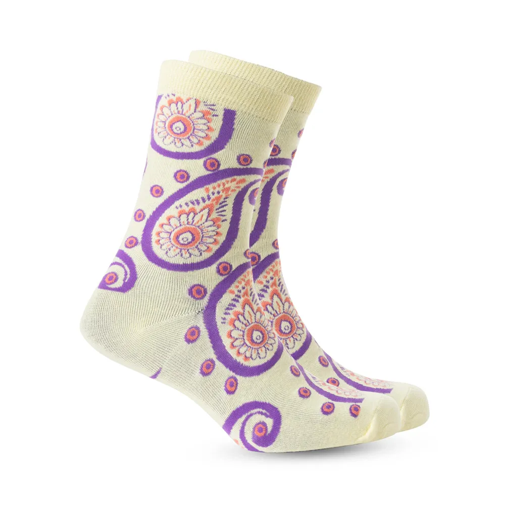 Sunshine Swirl Suzie Socks In Cream sold by Myra Bag product image thumbnail 3