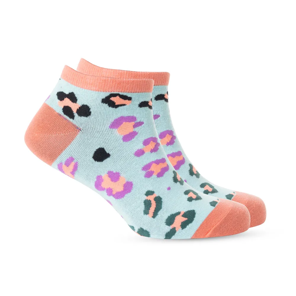 Candy Leopard Lacy Ankle Socks In Sky Blue sold by Myra Bag product image thumbnail 3