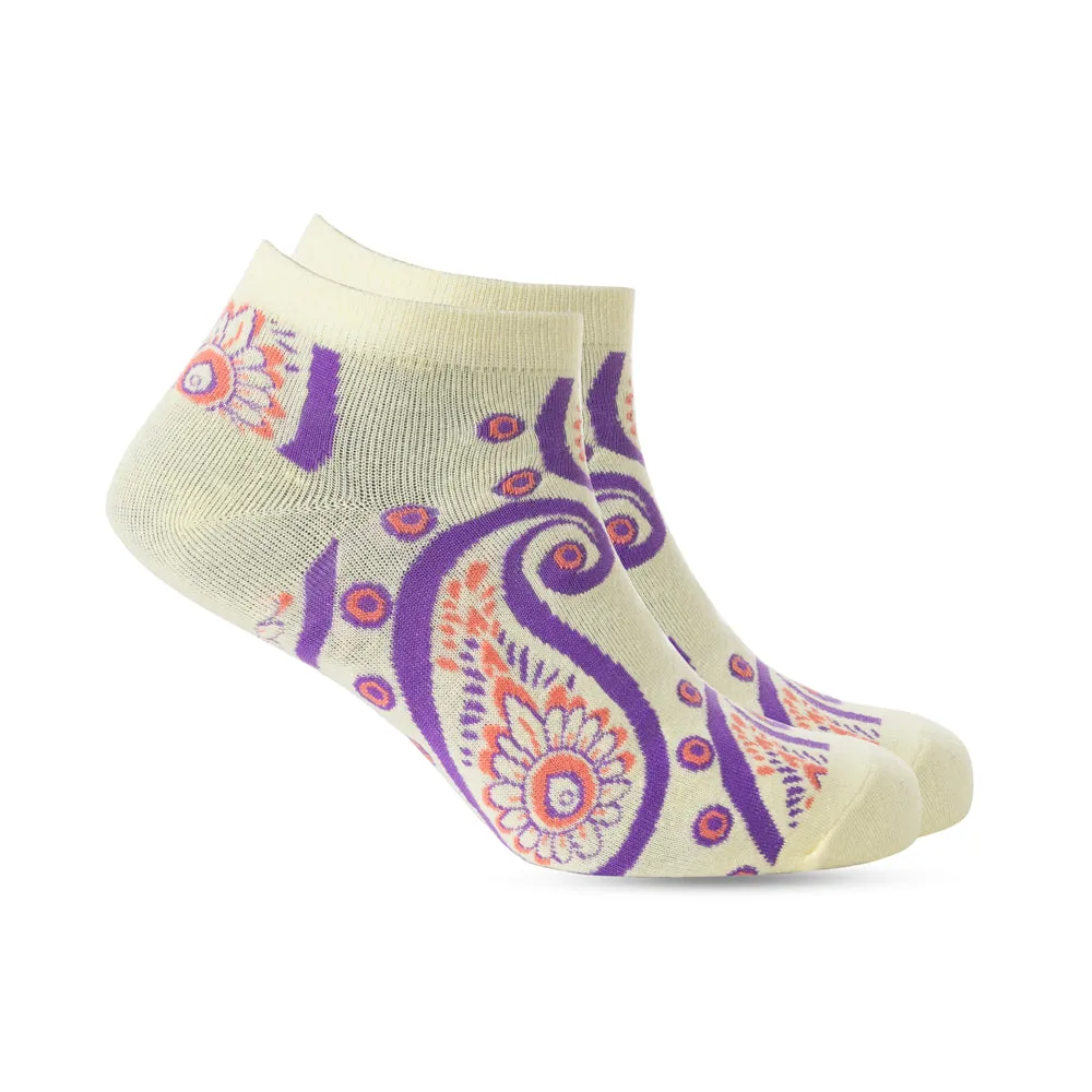 Sunshine Swirl Suzie Ankle Socks In Cream sold by Myra Bag product image thumbnail 3