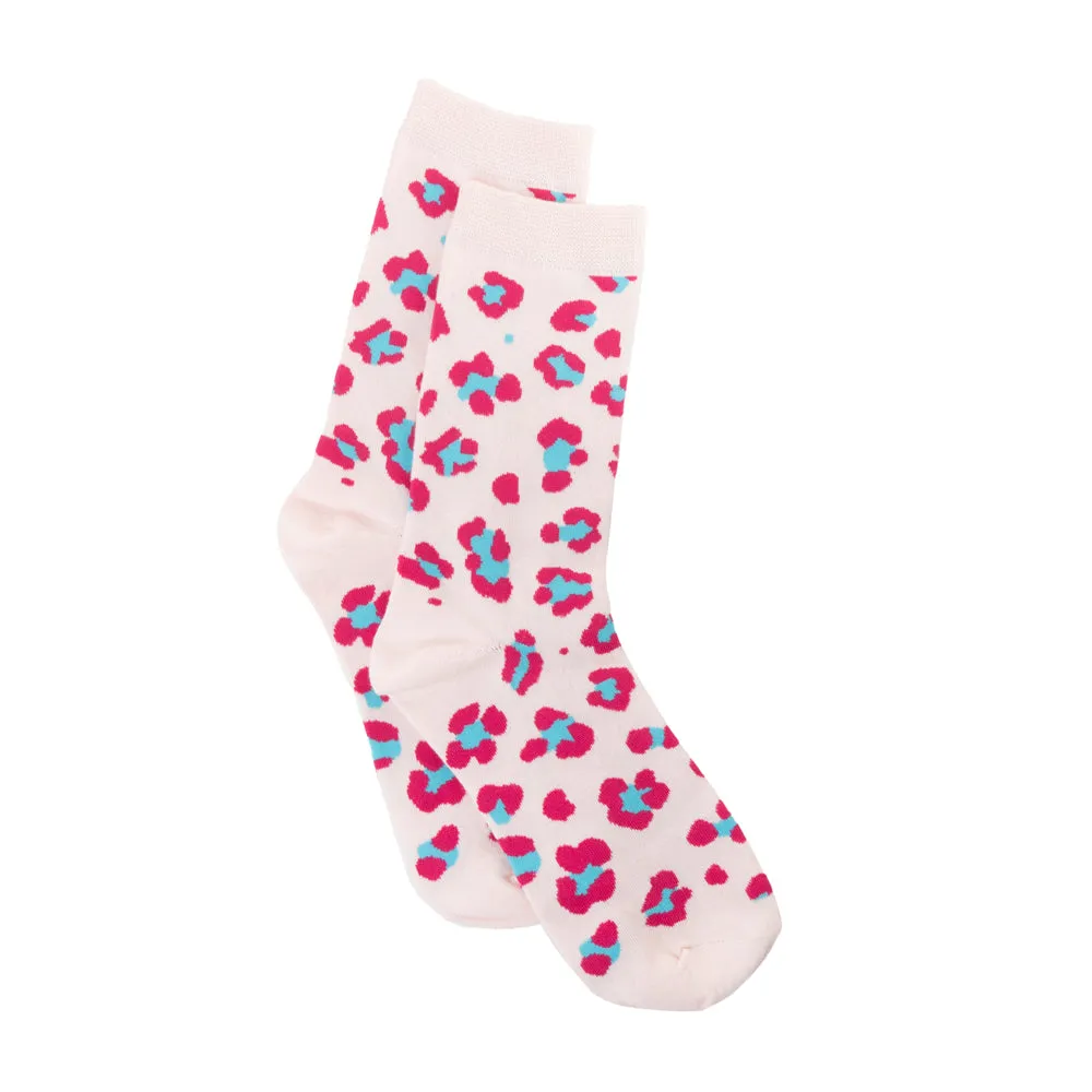 Candy Leopard Lacy Socks In Light Pink sold by Myra Bag product image thumbnail 4