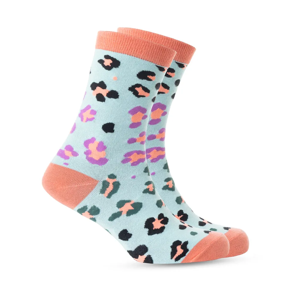 Candy Leopard Lacy Socks In Sky Blue sold by Myra Bag product image thumbnail 3