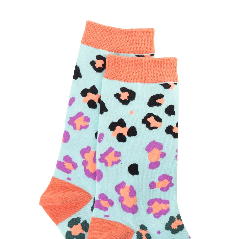 Candy Leopard Lacy Socks In Sky Blue sold by Myra Bag product image thumbnail 5