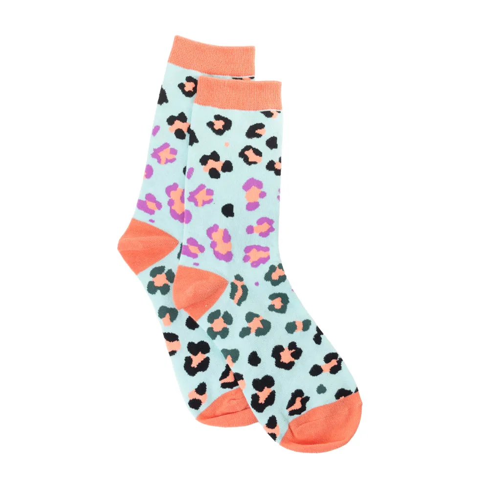 Candy Leopard Lacy Socks In Sky Blue sold by Myra Bag product image thumbnail 4