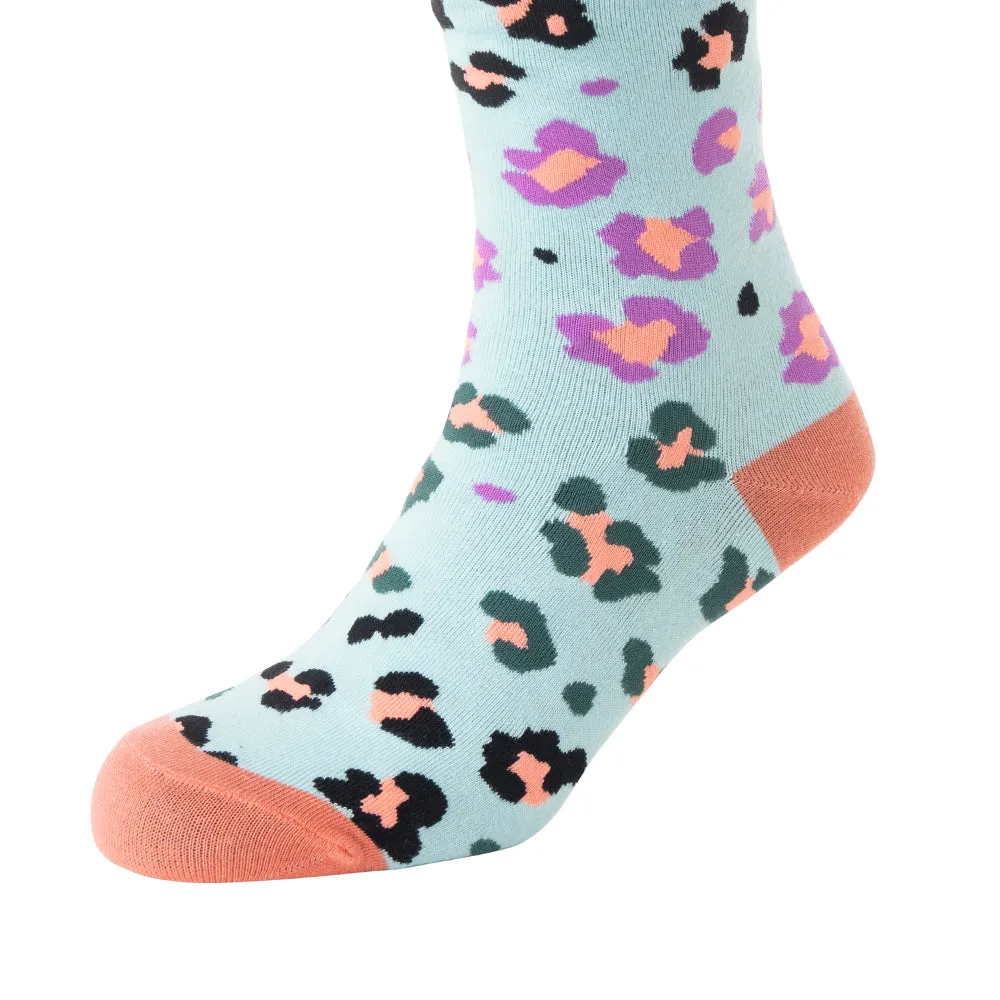 Candy Leopard Lacy Socks In Sky Blue sold by Myra Bag product image thumbnail 2