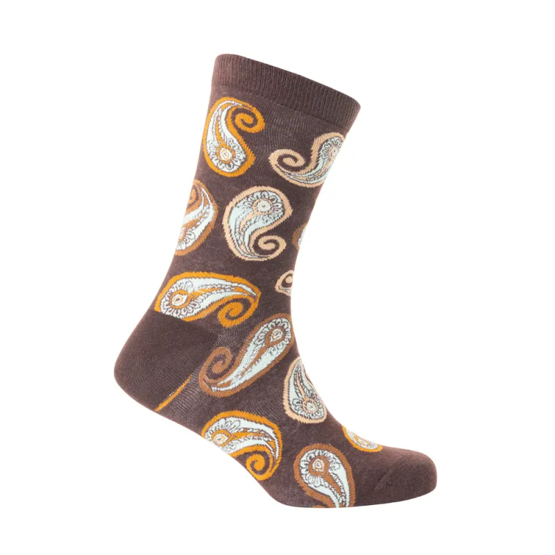 Sunshine Swirl Suzie Socks In Brown sold by Myra Bag