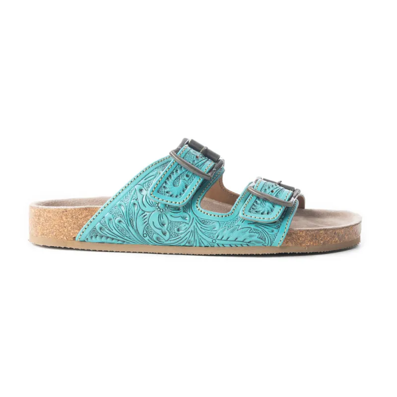 Wildlfower Wanderer Sandals In Turquoise sold by Myra Bag