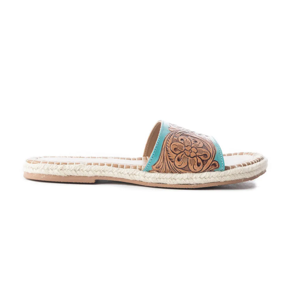 Horizon Creek Slides In Turquoise sold by Myra Bag