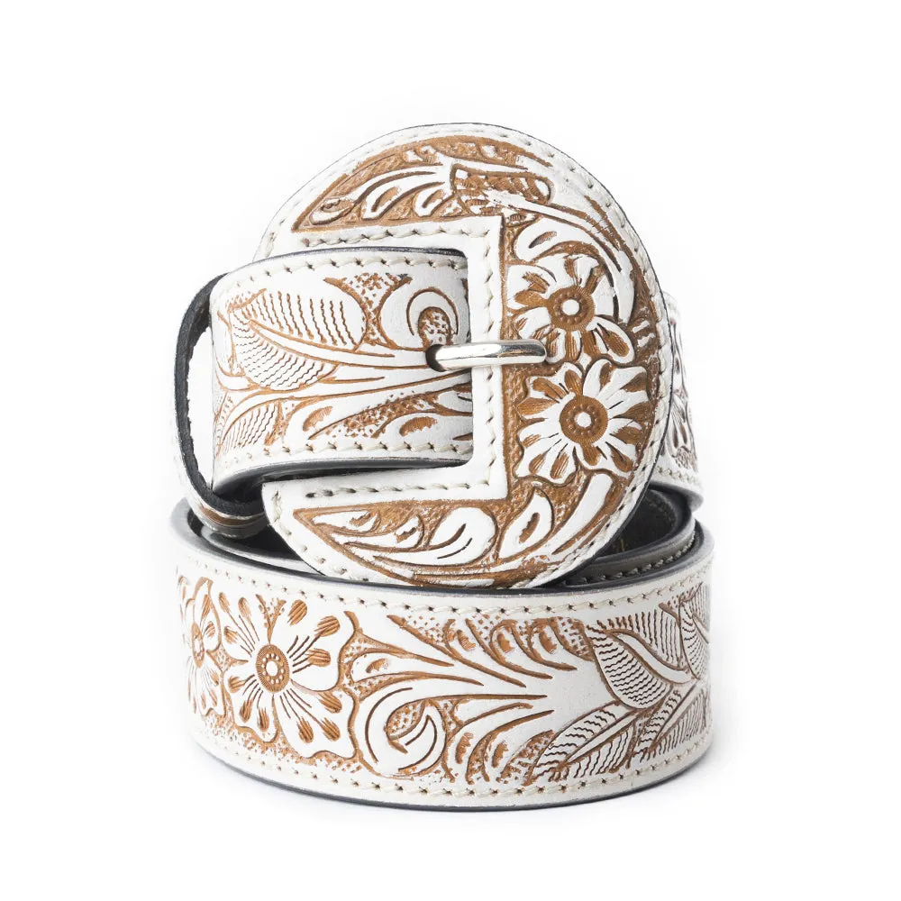 Talon High Desert Women's Belt In White sold by Myra Bag