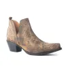 Moonlight on the Mesa Booties In Crackle Brown sold by Myra Bag
