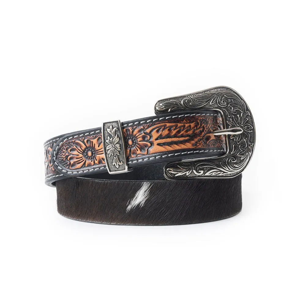 Jenson Hill Kid's Belt In Black & White sold by Myra Bag