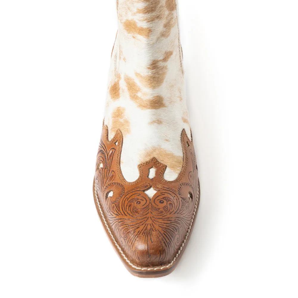 Twin Forks Booties In Brown & White sold by Myra Bag product image thumbnail 5