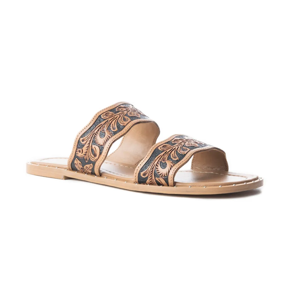 Santa Fe Daisy Slides In Black & Brown sold by Myra Bag product image thumbnail 2