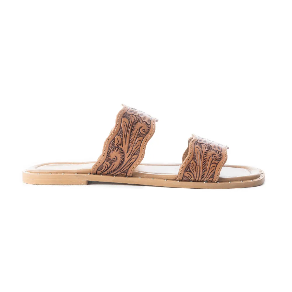 Santa Fe Daisy Slides In Brown sold by Myra Bag
