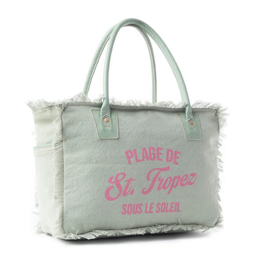 Saint Tropez Tote Bag In Light Green sold by Myra Bag product image thumbnail 2