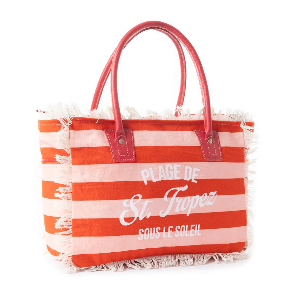 Saint Tropez Tote Bag In Red sold by Myra Bag product image thumbnail 2