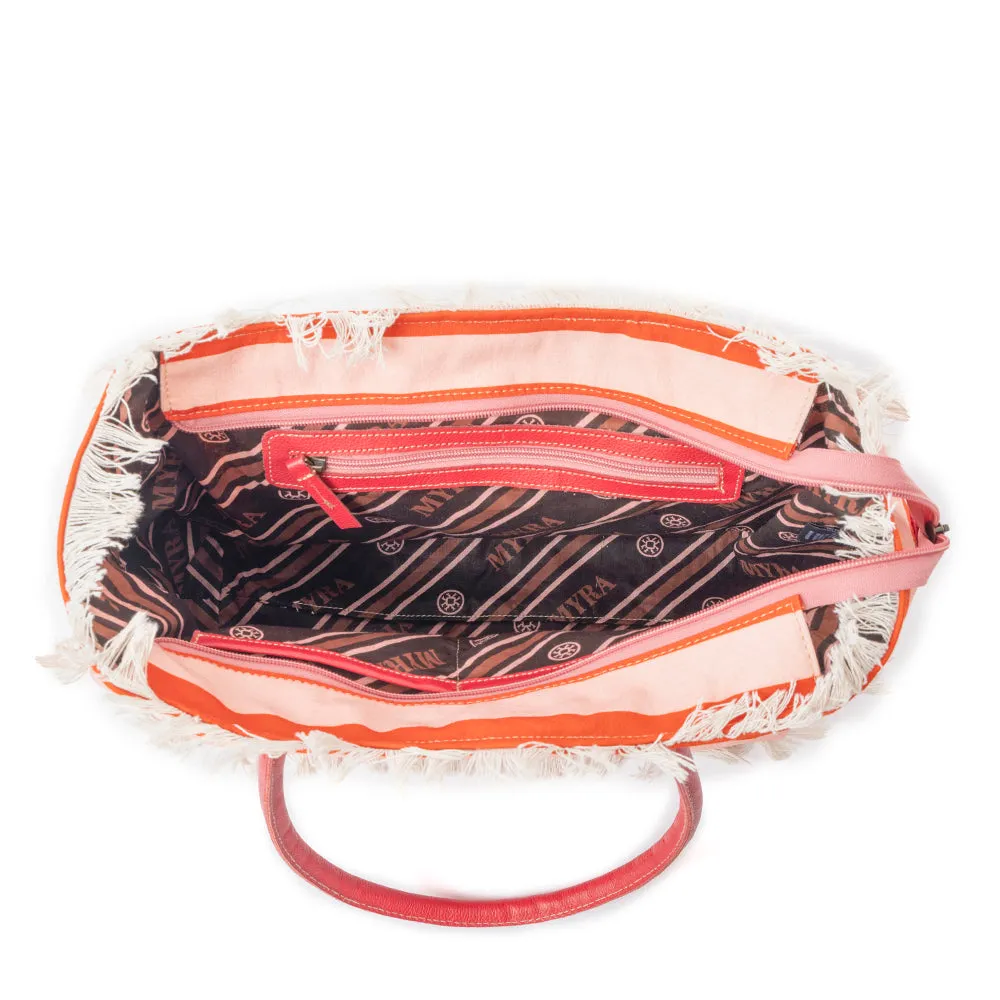 Saint Tropez Tote Bag In Red sold by Myra Bag product image thumbnail 4