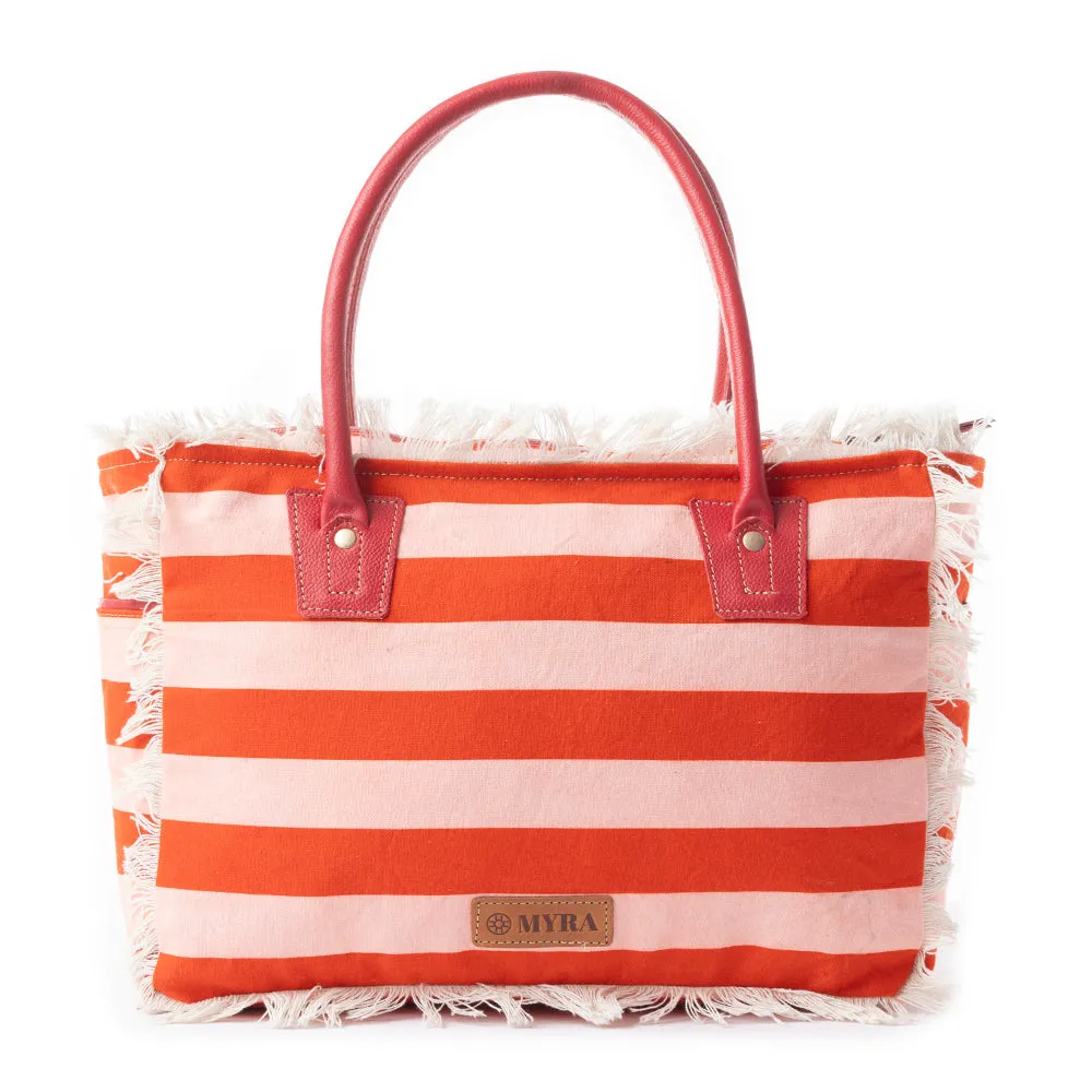 Saint Tropez Tote Bag In Red sold by Myra Bag product image thumbnail 3