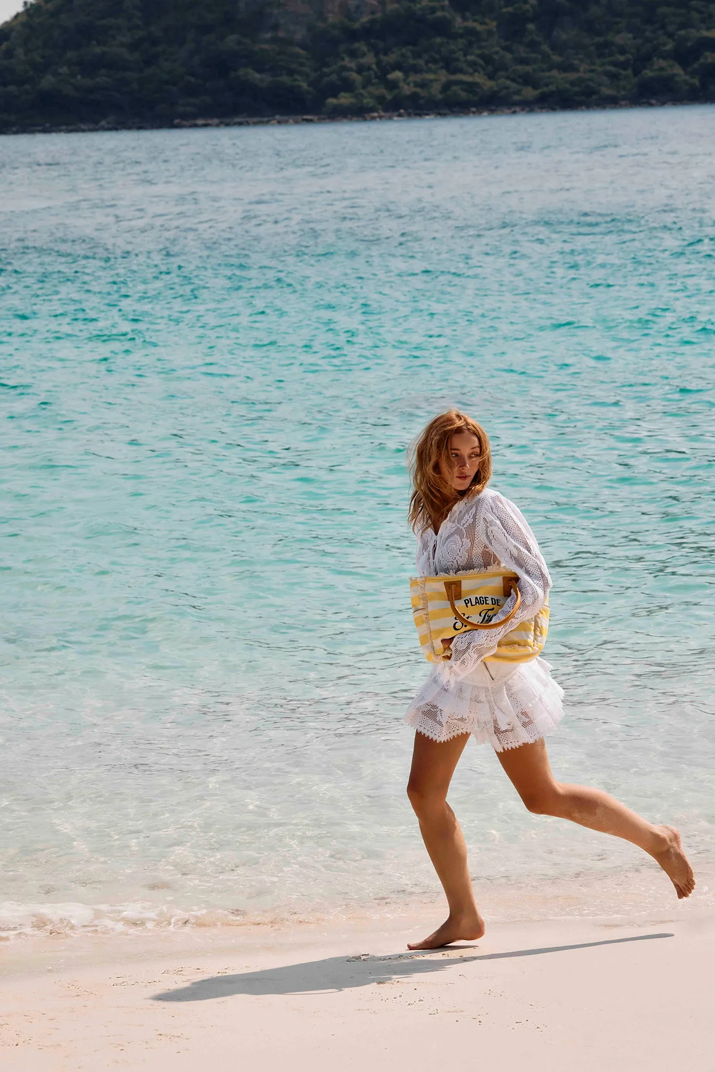 Saint Tropez Tote Bag In Yellow & White sold by Myra Bag product image thumbnail 5