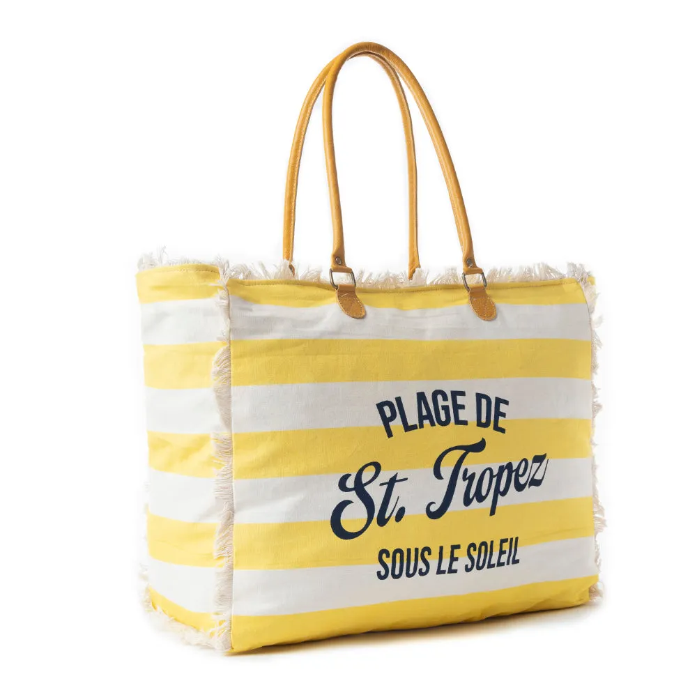 Saint Tropez Weekender Bag In Yellow & White sold by Myra Bag product image thumbnail 2