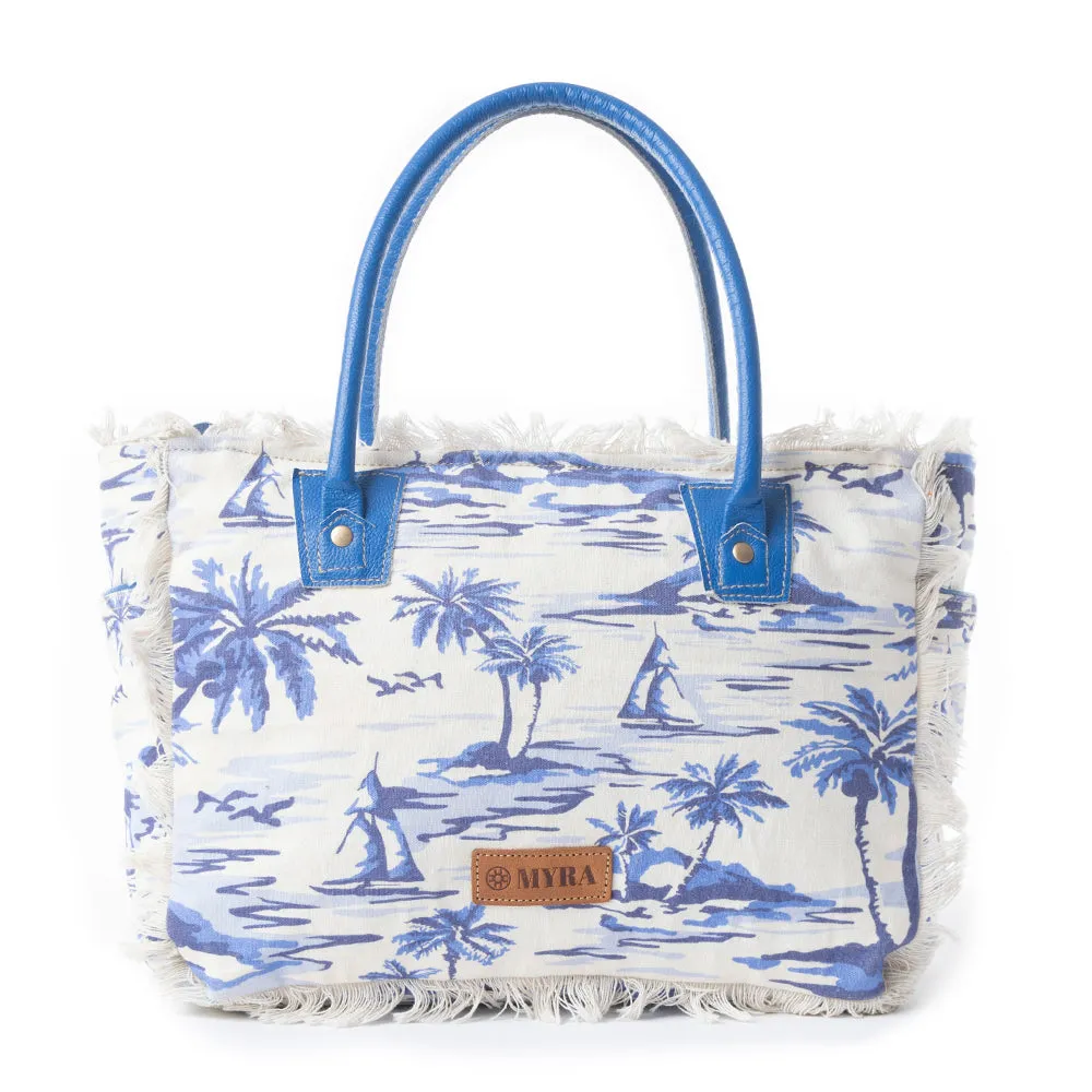 Saint Tropez Tote Bag In Blue & White sold by Myra Bag product image thumbnail 3