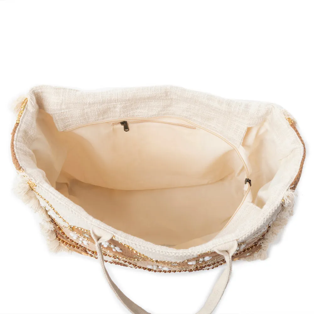 Sonoran Starlight Weekender Bag In Brown & White sold by Myra Bag product image thumbnail 4