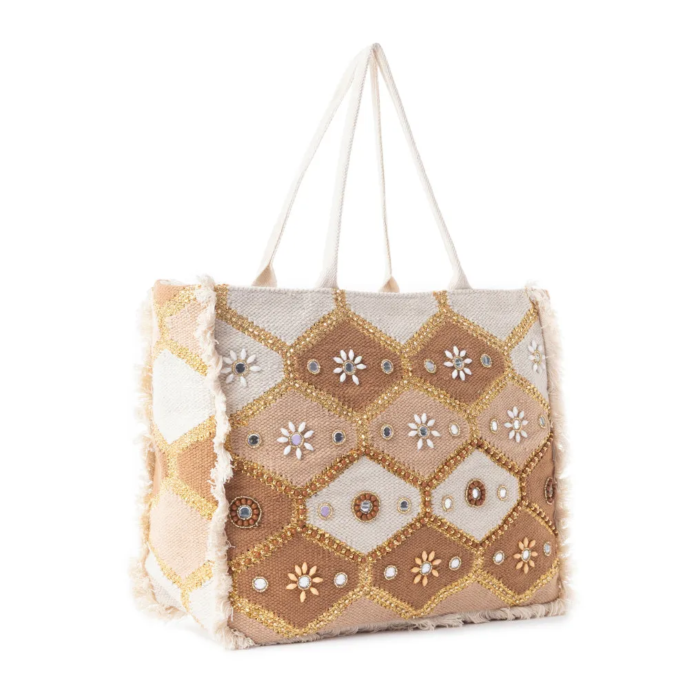 Sonoran Starlight Weekender Bag In Brown & White sold by Myra Bag product image thumbnail 2