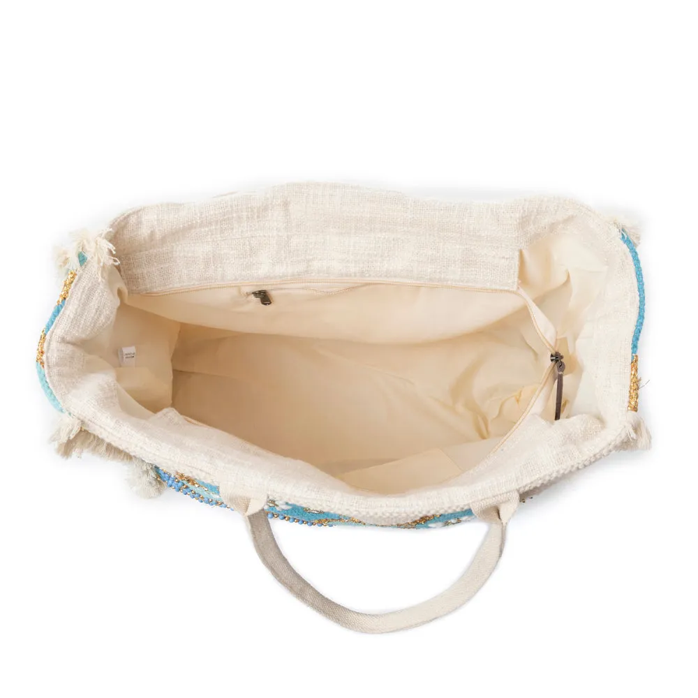 Sonoran Starlight Weekender Bag In Blue & White sold by Myra Bag product image thumbnail 4