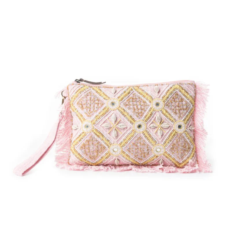 Desert Diamond Pouch In Light Pink sold by Myra Bag