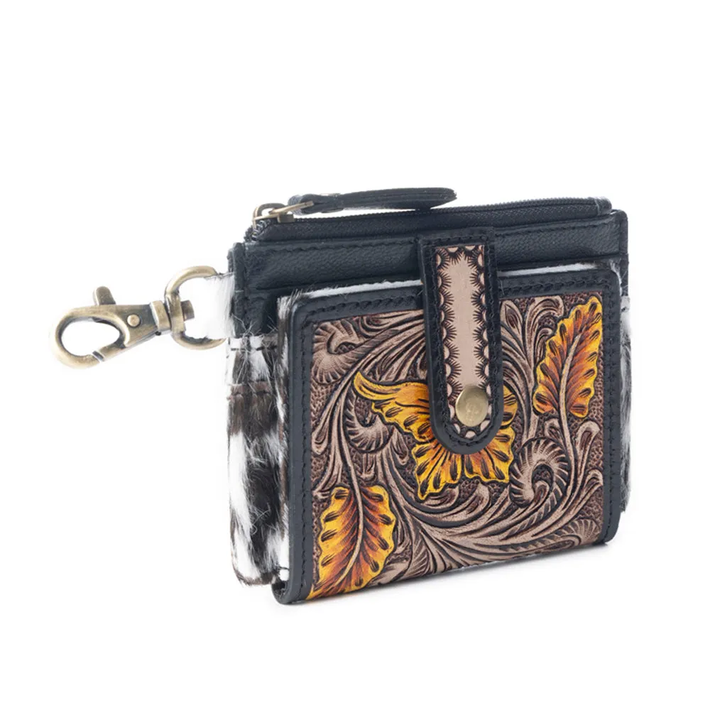 Wildflowers of the Prairie Credit Card Holder In Black & Brown sold by Myra Bag product image thumbnail 2