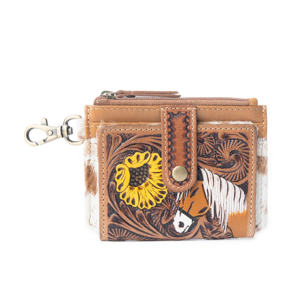 Wildflowers of the Prairie Credit Card Holder In Brown sold by Myra Bag