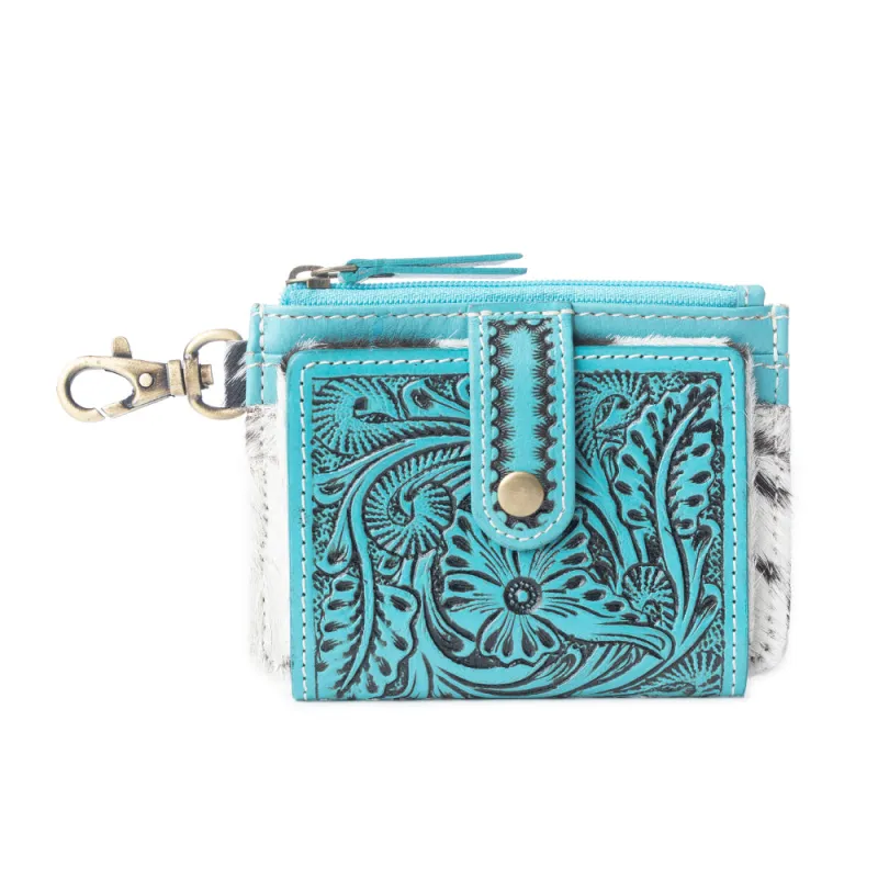 Wildflowers of the Prairie Credit Card Holder In Turquoise sold by Myra Bag