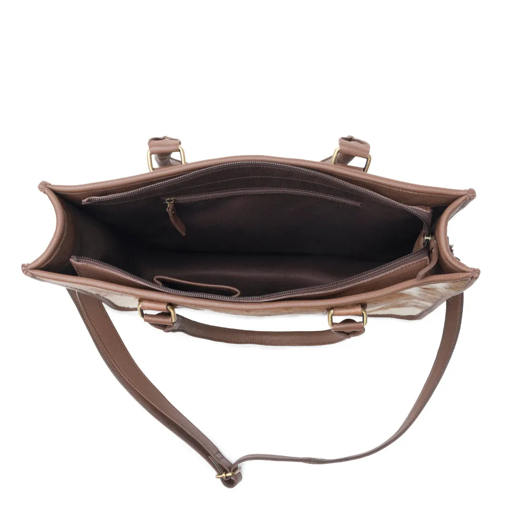 Antonia Trail Tote Bag In Brown & White sold by Myra Bag product image thumbnail 4