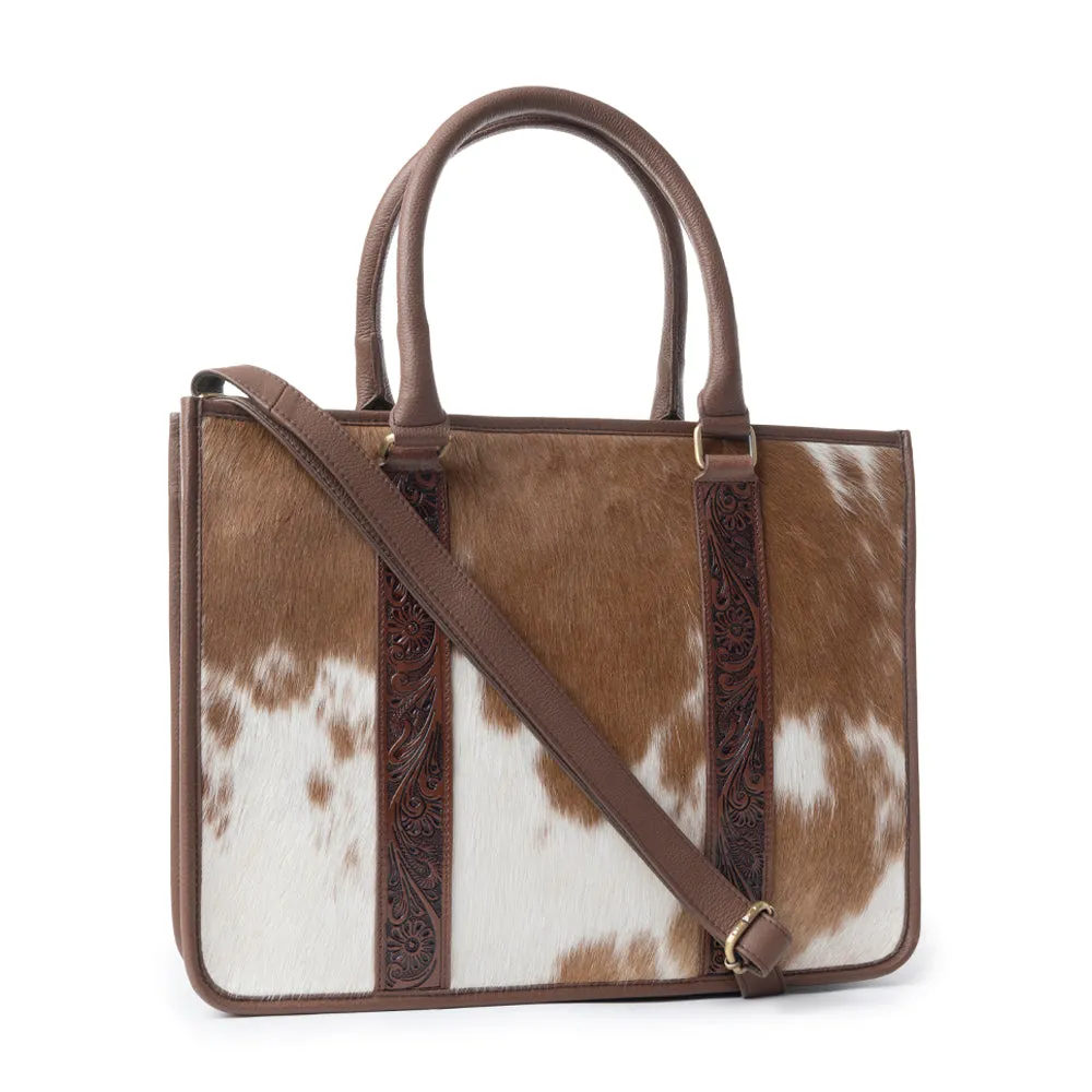 Antonia Trail Tote Bag In Brown & White sold by Myra Bag product image thumbnail 2