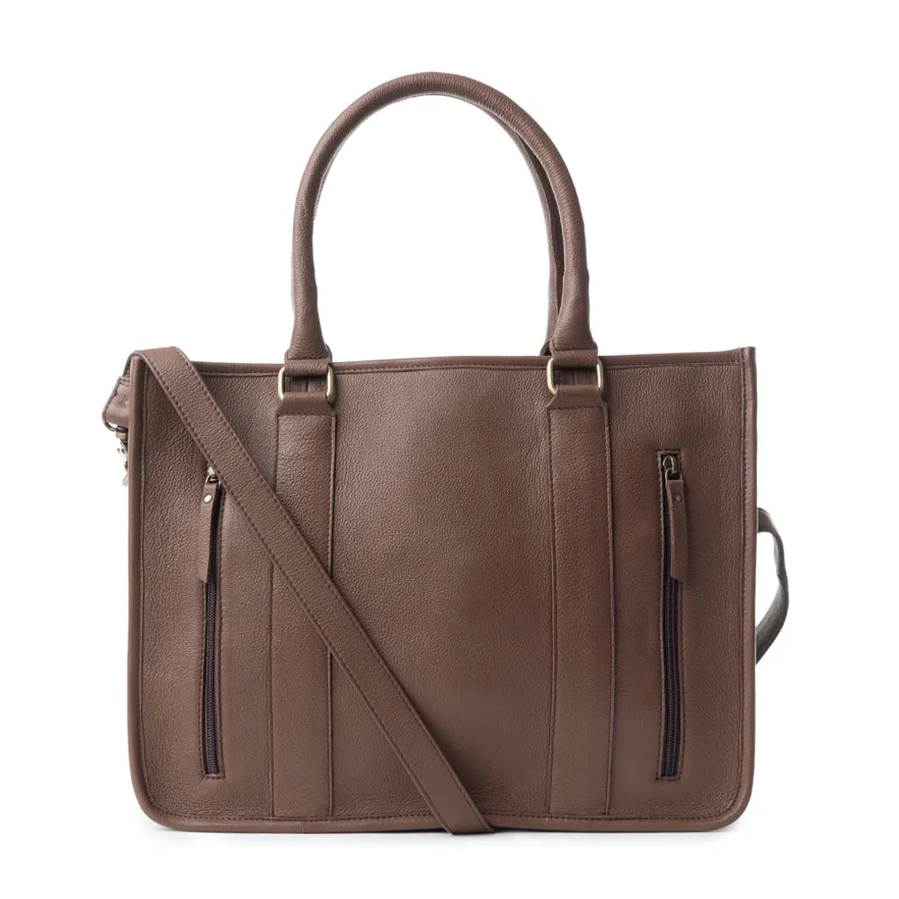 Antonia Trail Tote Bag In Brown & White sold by Myra Bag product image thumbnail 3