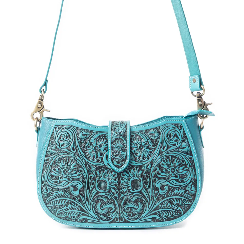Wildflowers of the Prairie Bag In Turquoise sold by Myra Bag