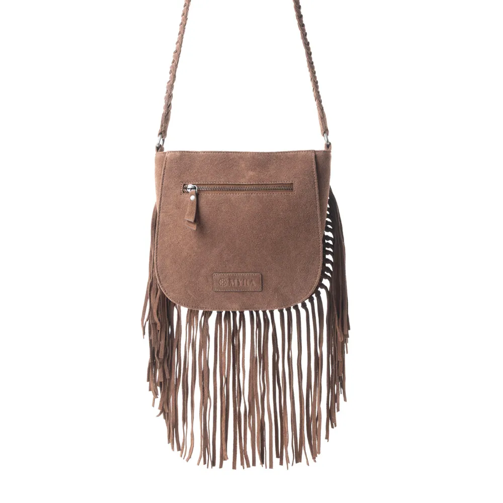 Mustang's Luck Leather And Hairon Bag In Brown & White sold by Myra Bag product image thumbnail 4