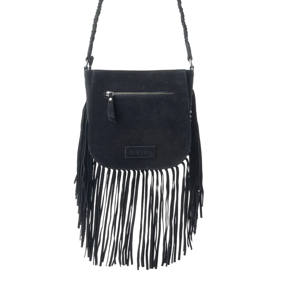 Mustang's Luck Leather And Hairon Bag In Black & White sold by Myra Bag product image thumbnail 4